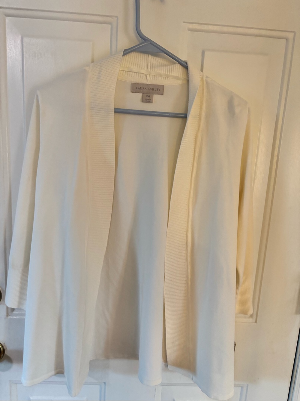 Laura Ashley Cream Open-Front Knit Blazer